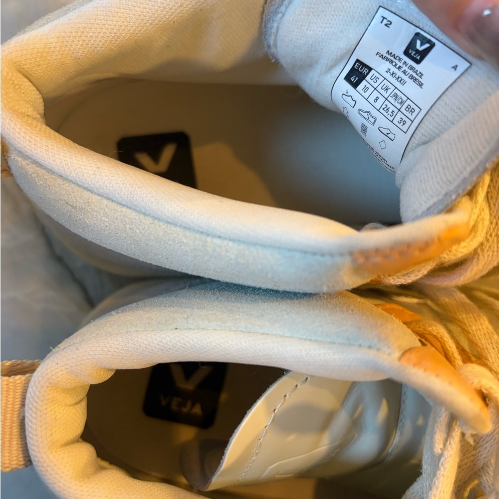 Veja V-15 Suede Jade White Multico high-top sneakers - Picture 7 of 7
